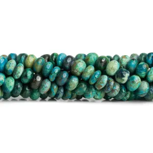 10mm Chrysocolla Plain Rondelles 16 inch 65 beads