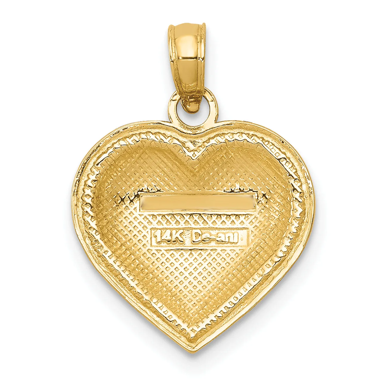 14k Yellow Gold Polished Domed Heart Design Pendant