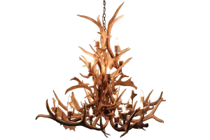 18 Light Elk & Fallow Antler Chandelier