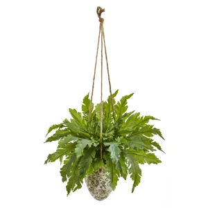 29" Fern Artificial Plant in Hanging Vase - Low Maintenance, Life-Like & Vibrant Silk Plants For Busy People.