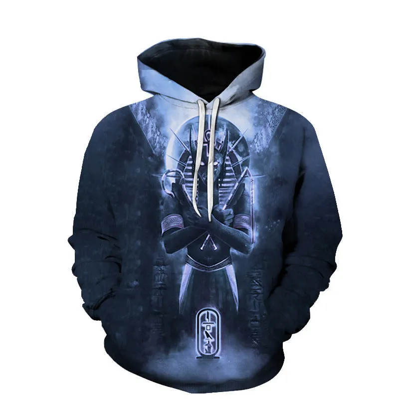 3D Digital Printing Plus Size long-sleeved Hooded Sweatshirt