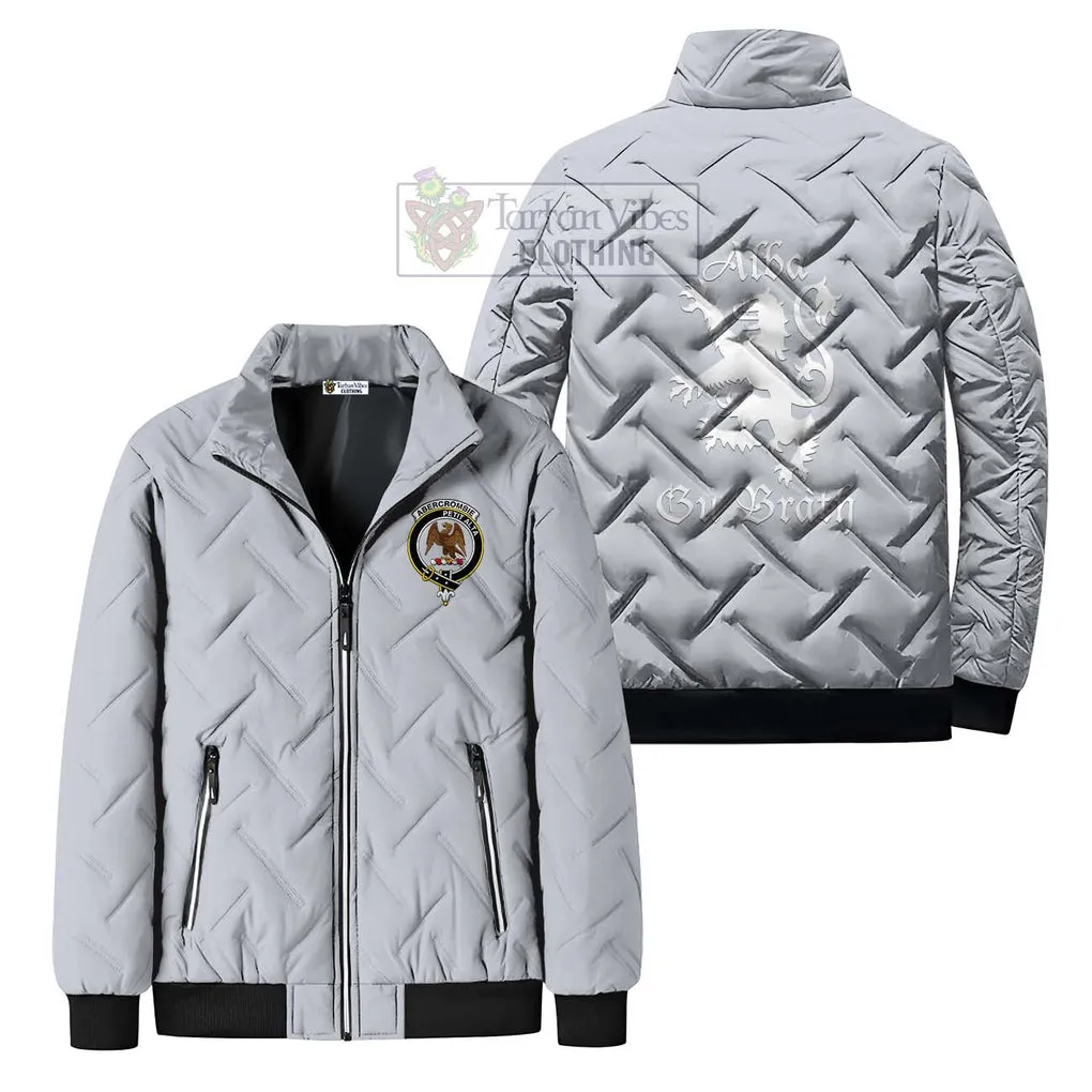 Abercrombie Family Crest Padded Cotton Jacket Lion Rampant Alba Gu Brath Style