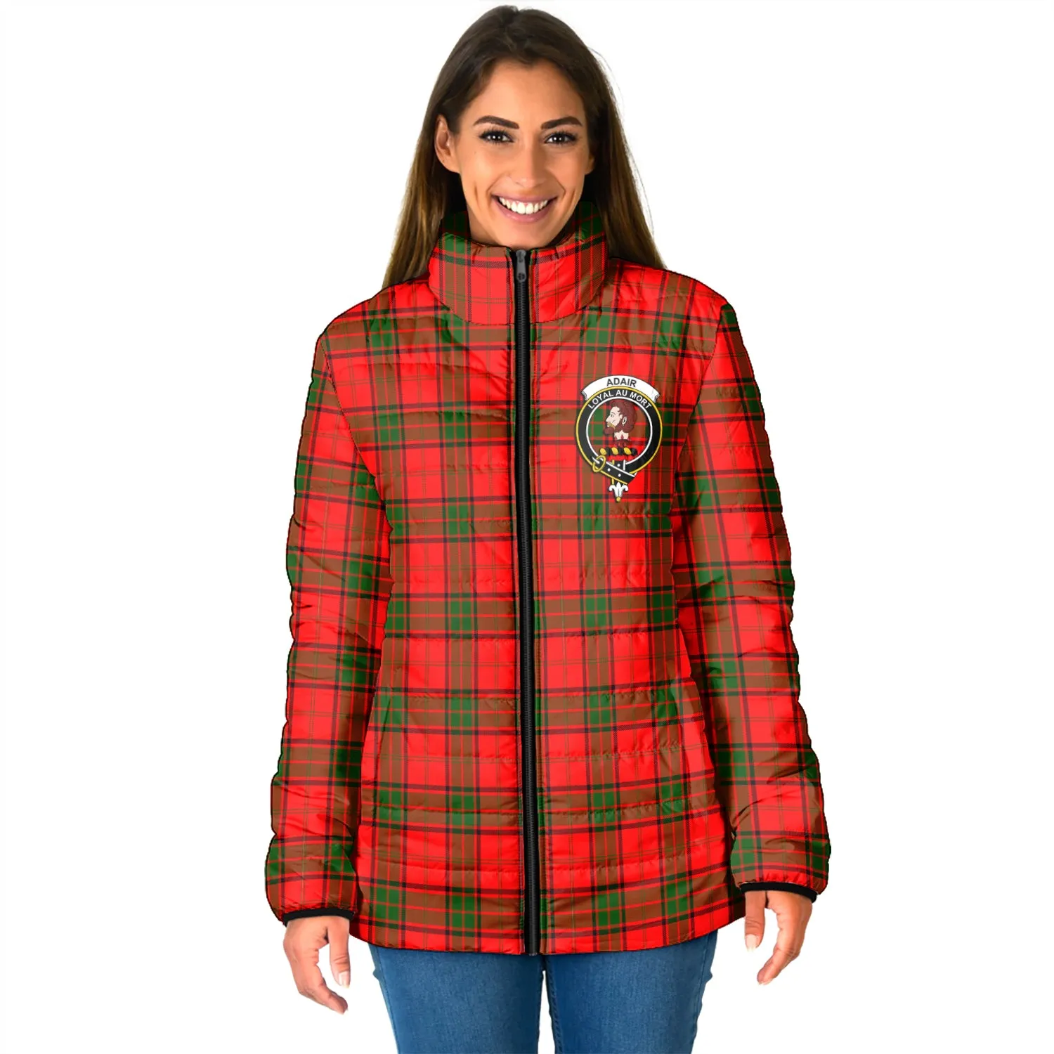 Adair Tartan Padded Jacket with Family Crest