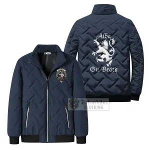 Allardice Family Crest Padded Cotton Jacket Lion Rampant Alba Gu Brath Style