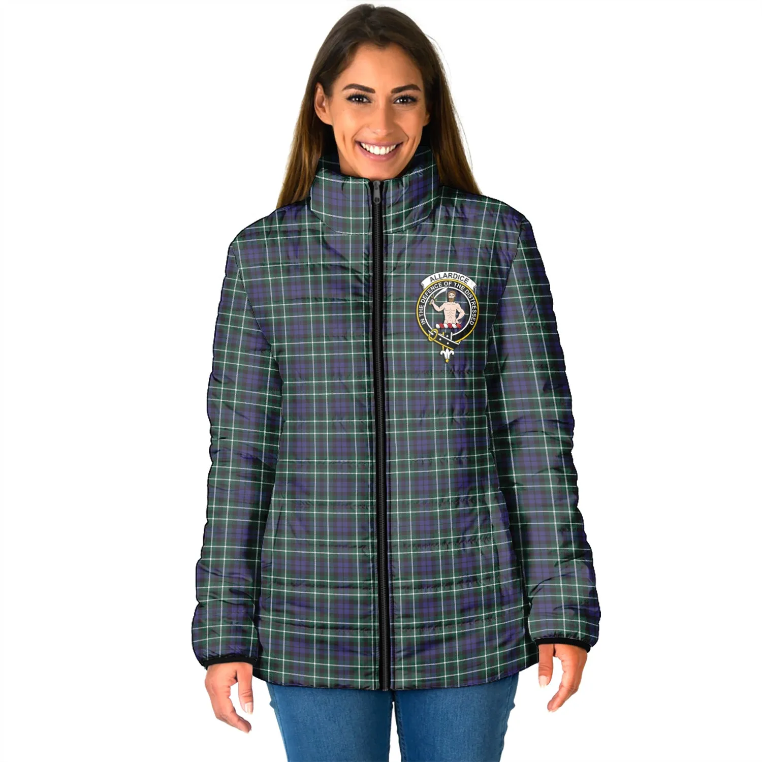 Allardice Tartan Padded Jacket with Family Crest