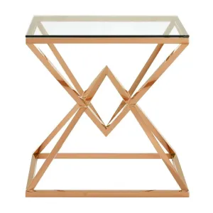 Allez Corseted Square Rose Gold End Table