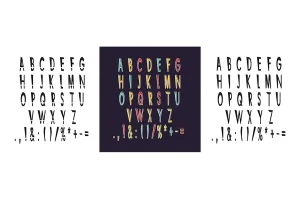 Amusing black style alphabet set