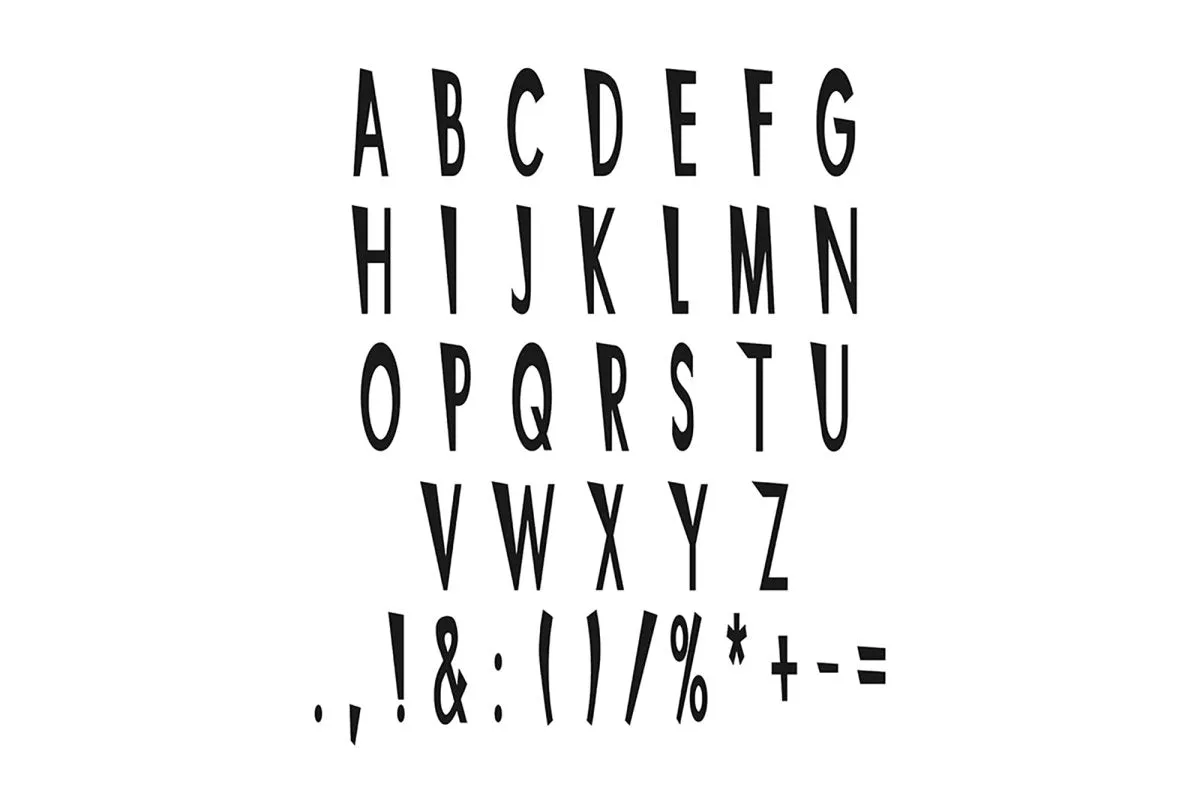 Amusing black style alphabet set