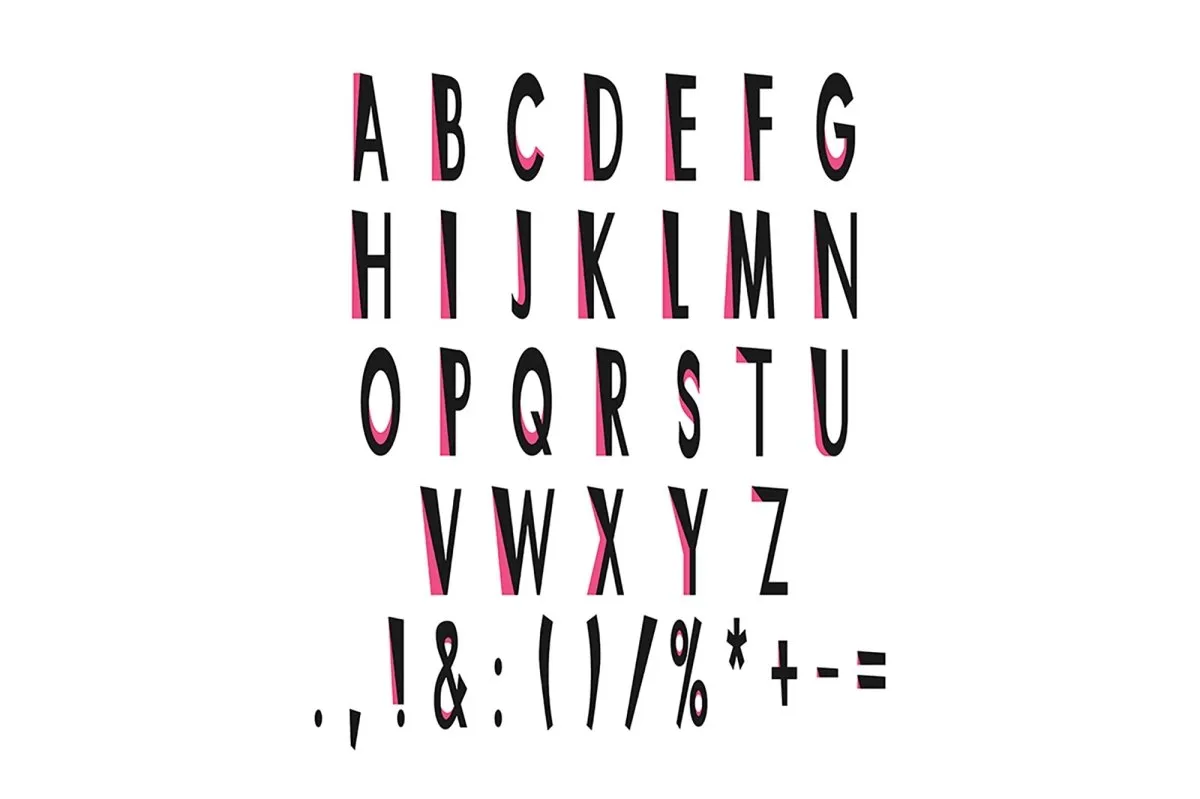 Amusing modern style alphabet set