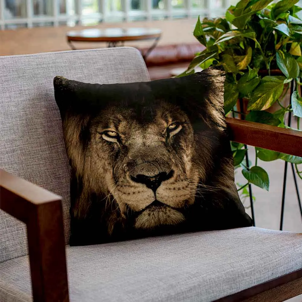 Animal print brown black cushion cover