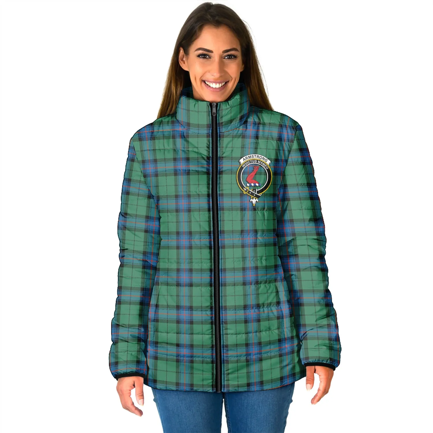 Armstrong Ancient Tartan Padded Jacket with Family Crest