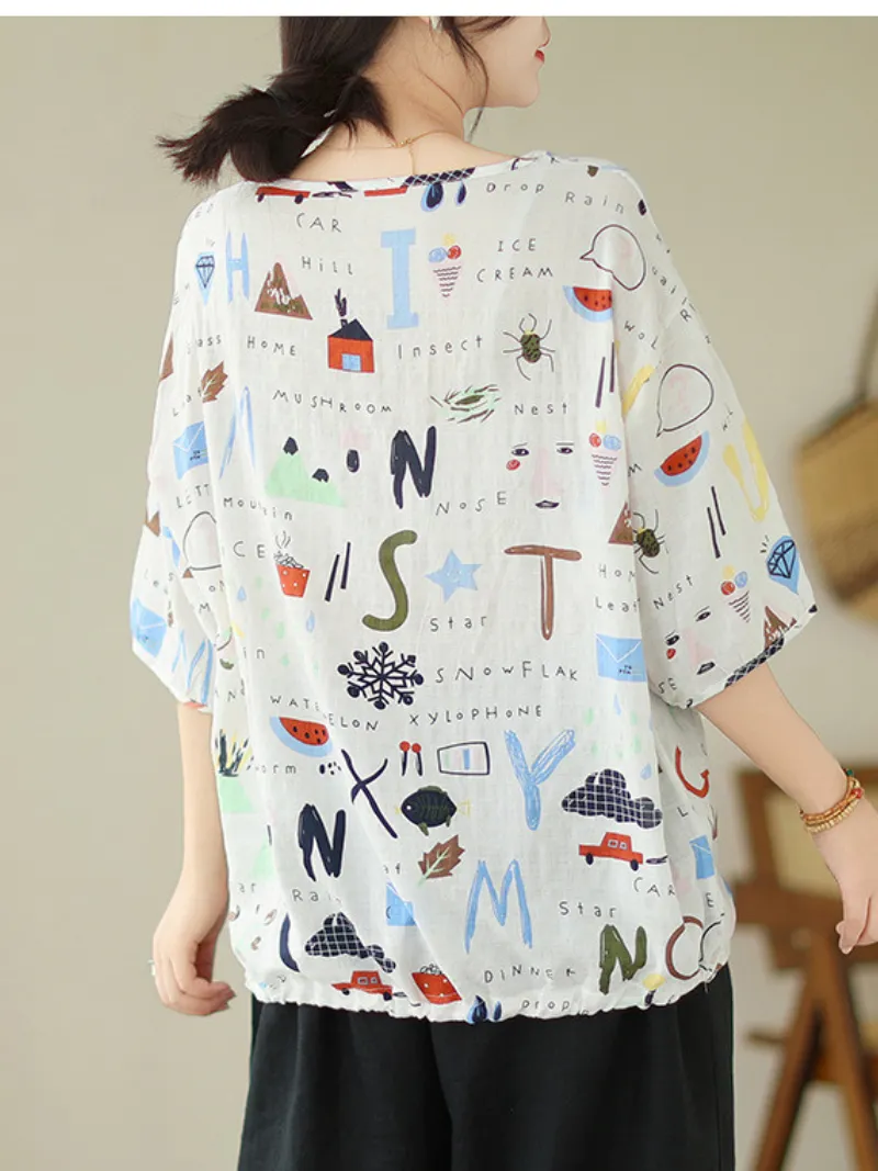 Artistic Soul Women's  Letter Printing Tops