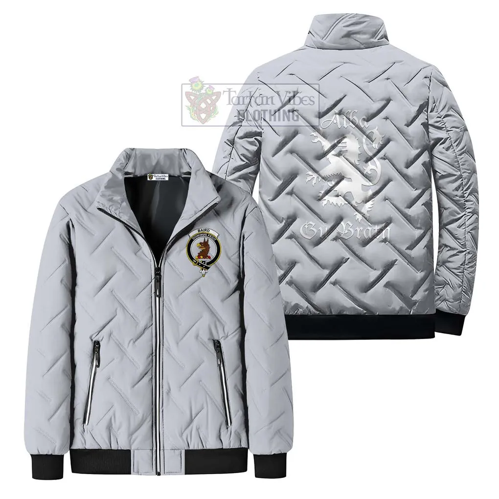 Baird Family Crest Padded Cotton Jacket Lion Rampant Alba Gu Brath Style