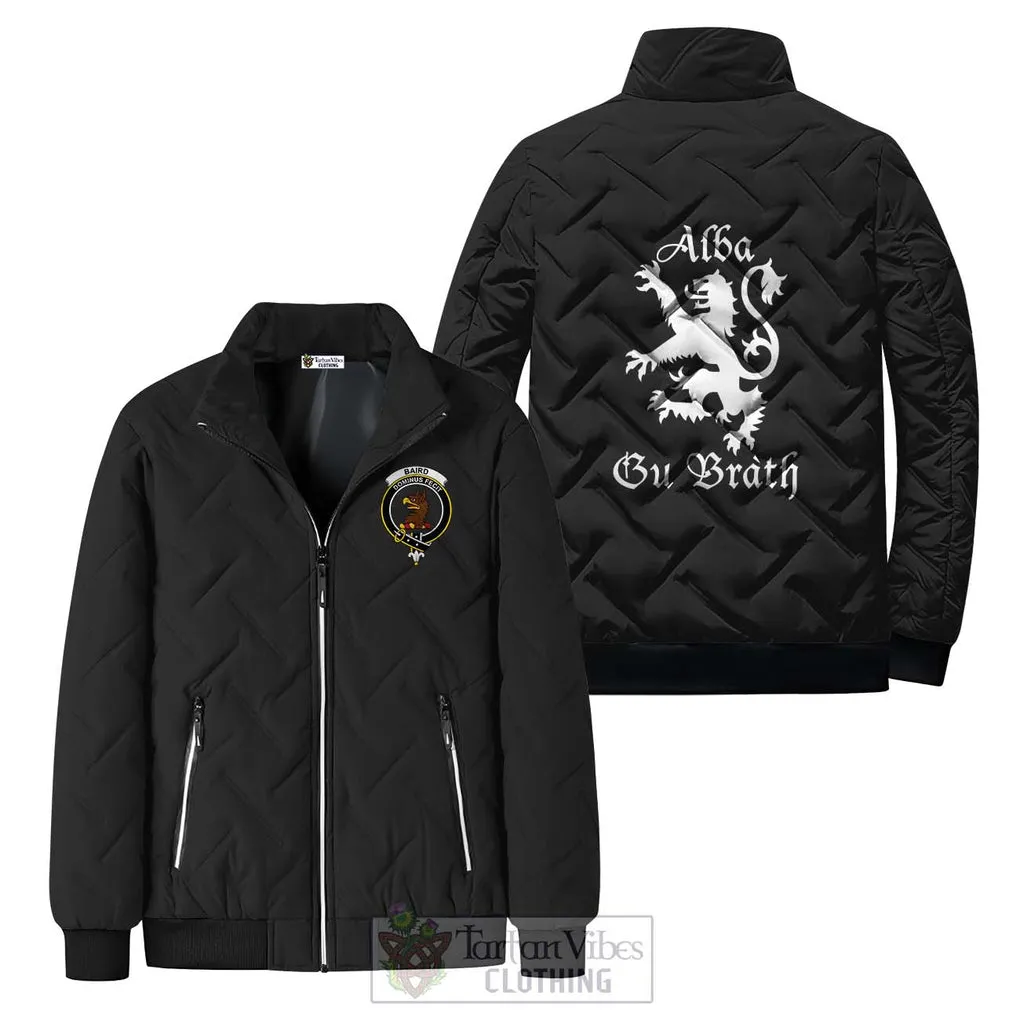 Baird Family Crest Padded Cotton Jacket Lion Rampant Alba Gu Brath Style