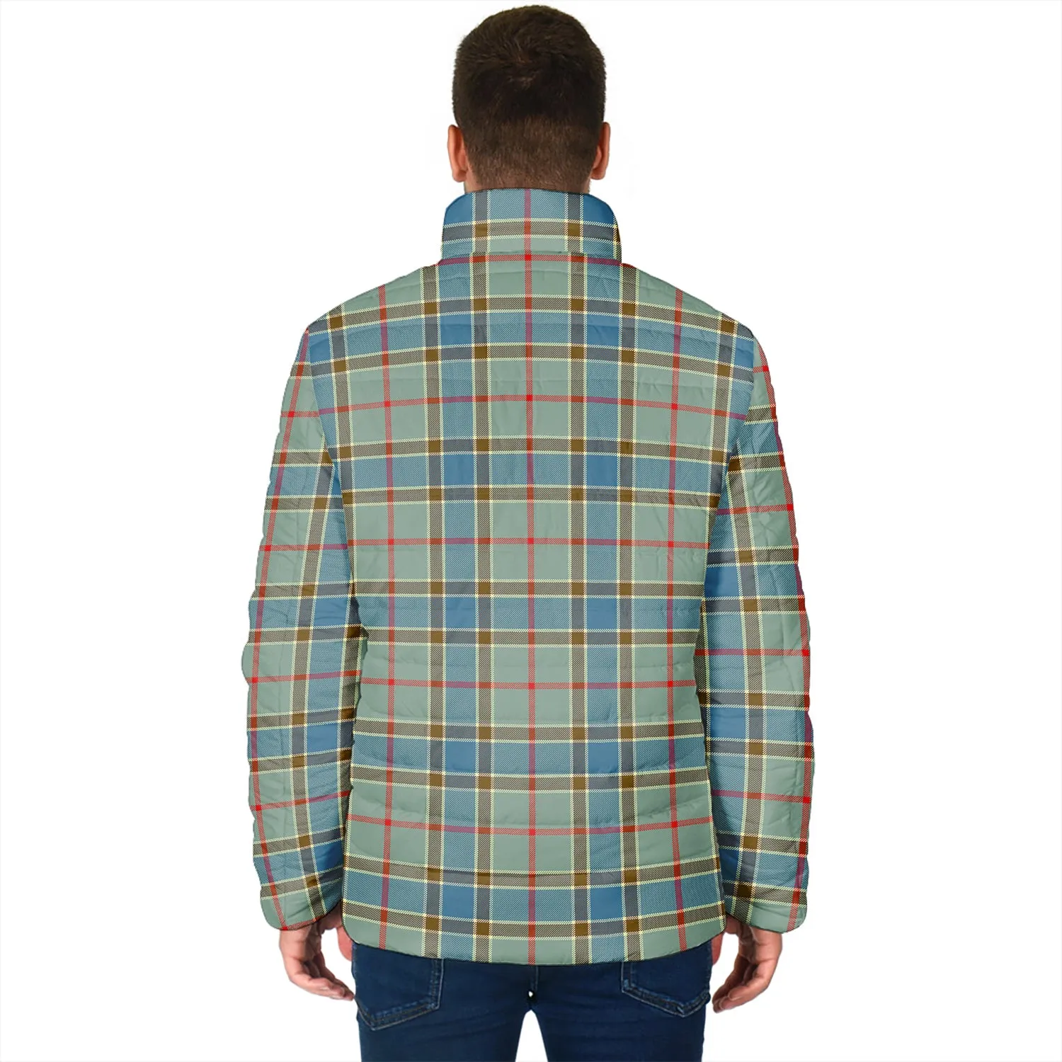 Balfour Blue Tartan Padded Jacket with Family Crest