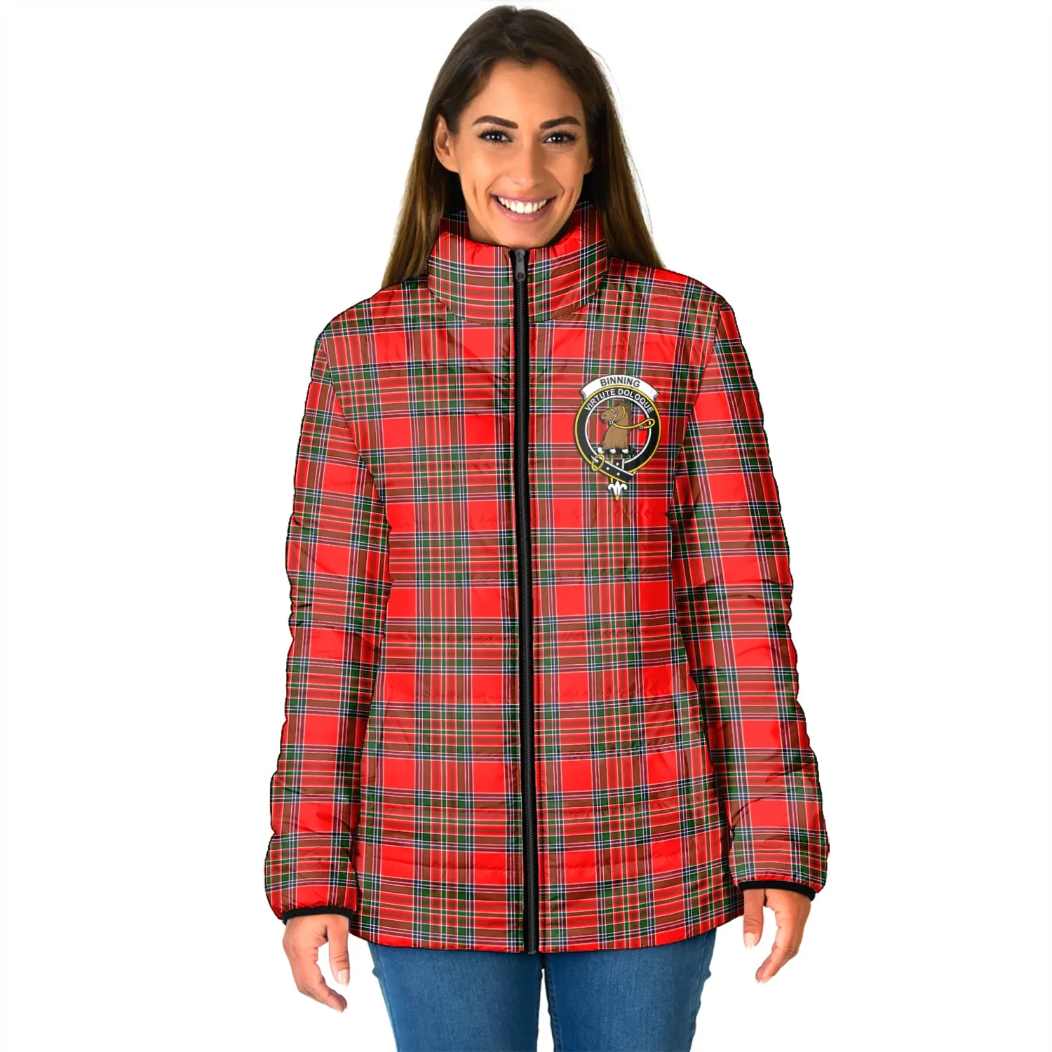 Binning Tartan Padded Jacket with Family Crest