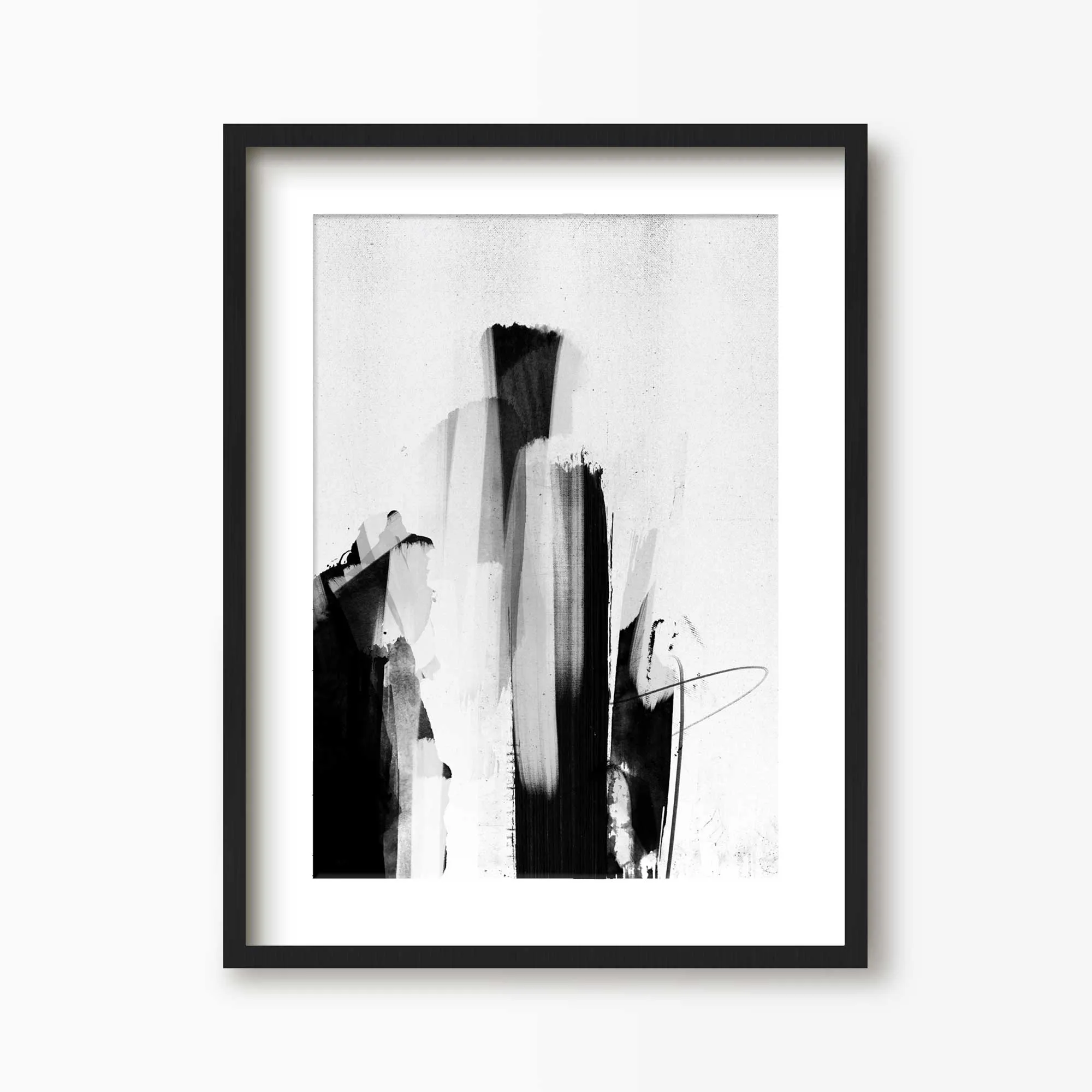 Black and White Abstract Scribble Painting