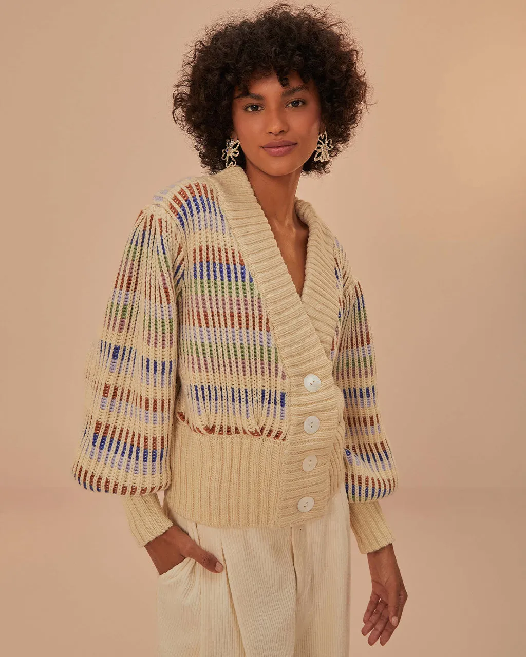 Bold Stitch Knit Cardigan