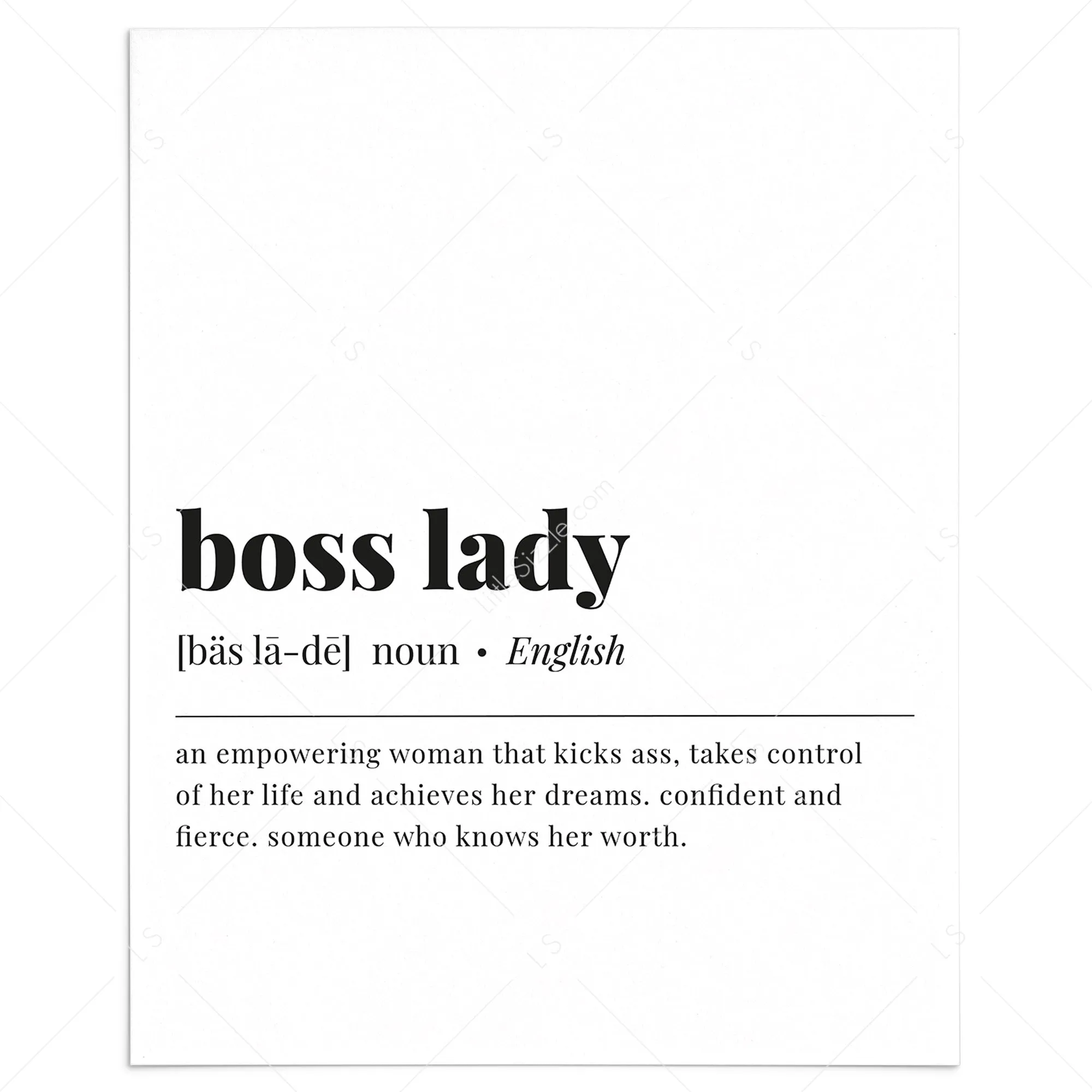 Boss Lady Definition Print Instant Download