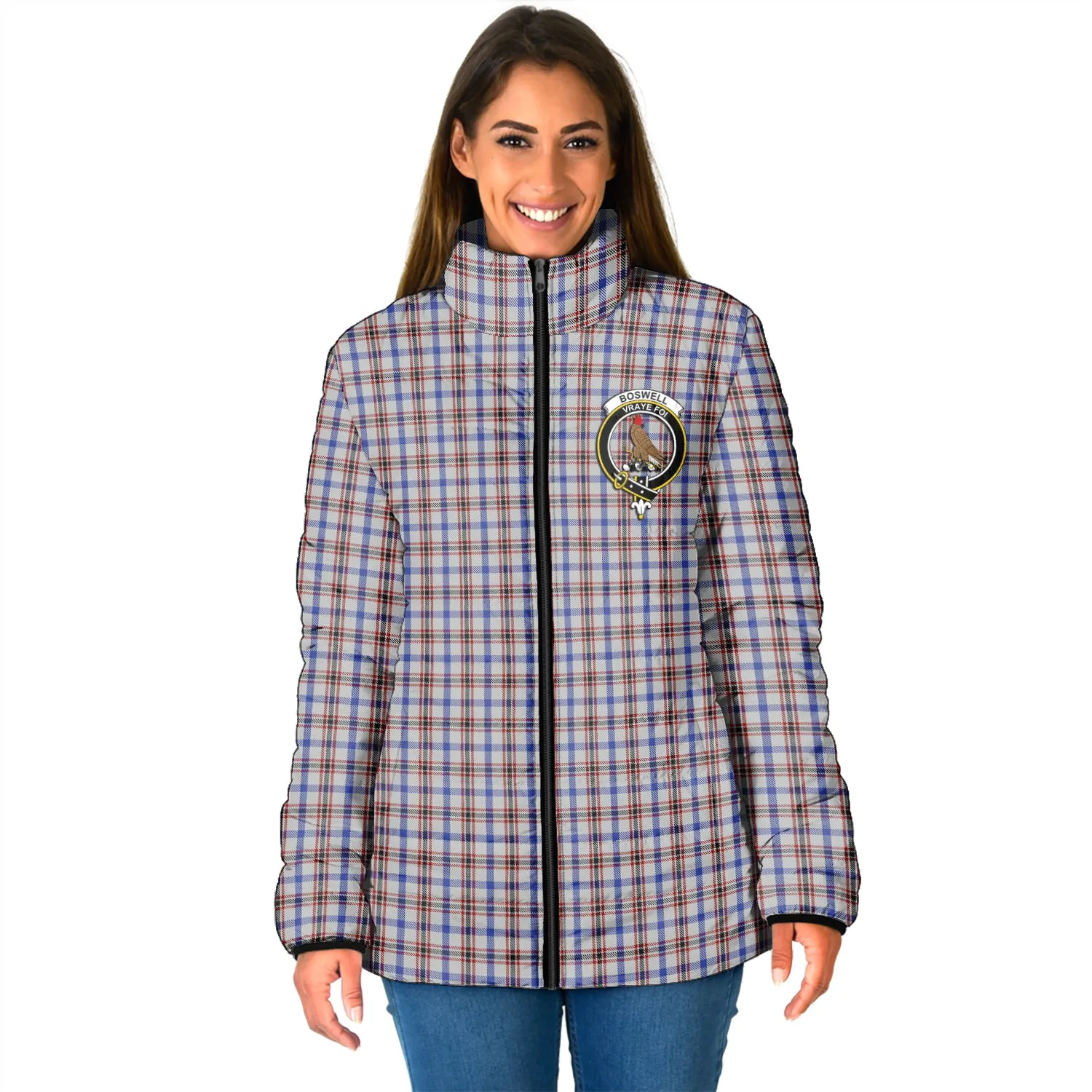 Boswell Tartan Padded Jacket with Family Crest