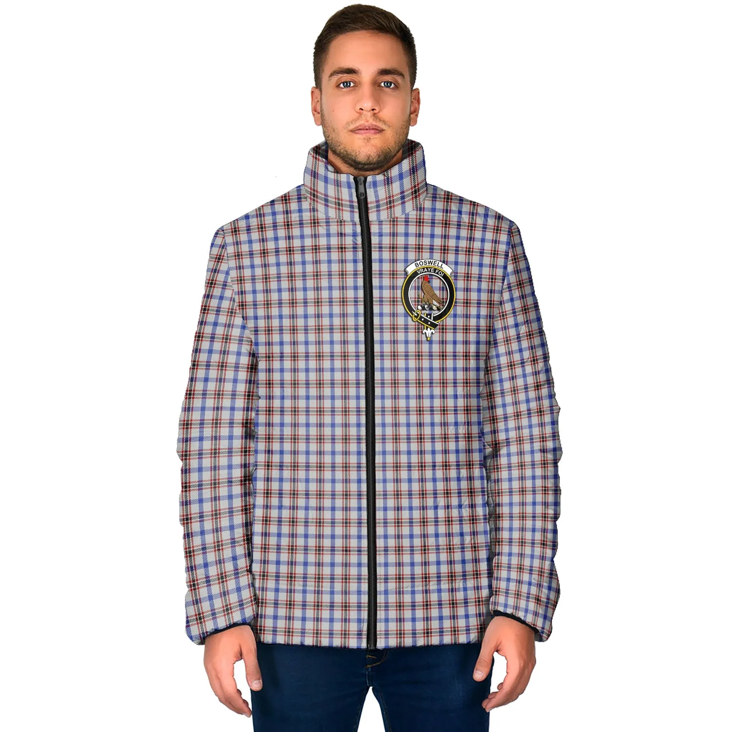 Boswell Tartan Padded Jacket with Family Crest