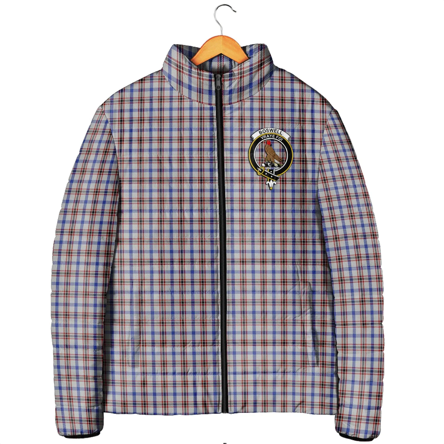 Boswell Tartan Padded Jacket with Family Crest