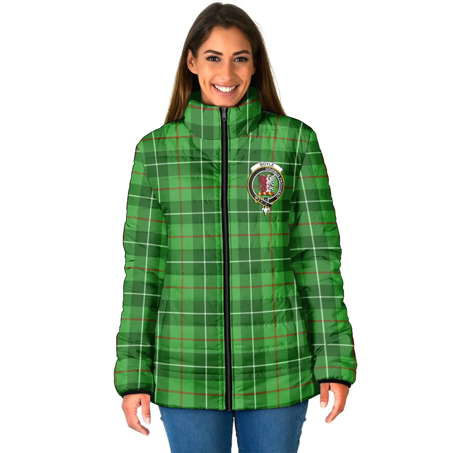 Boyle Tartan Padded Jacket with Family Crest