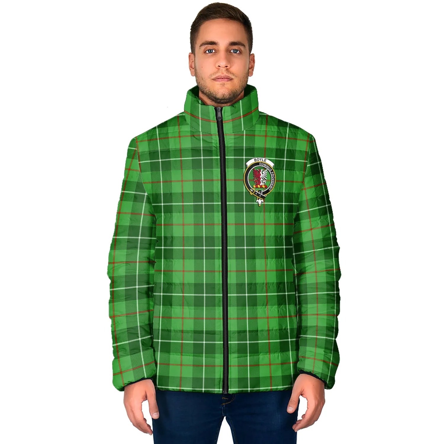 Boyle Tartan Padded Jacket with Family Crest