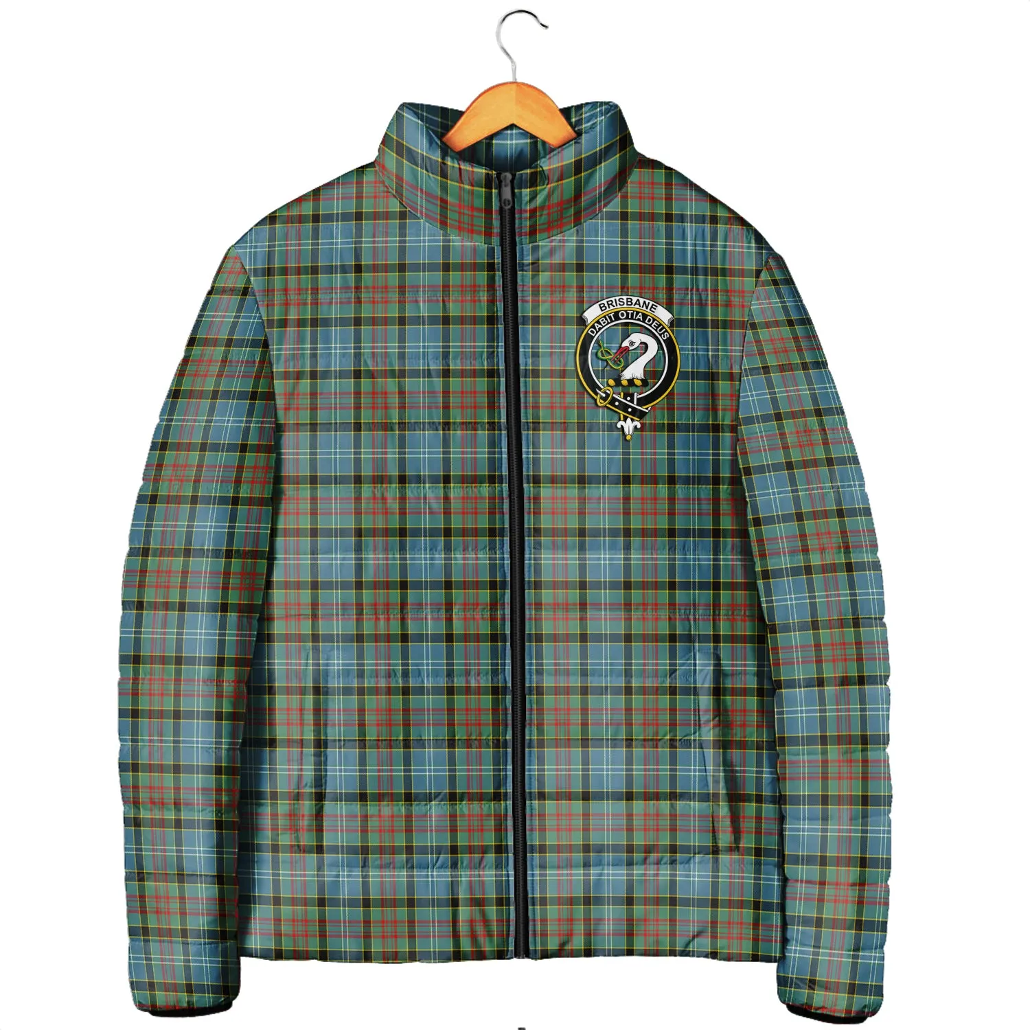 Brisbane Tartan Padded Jacket with Family Crest