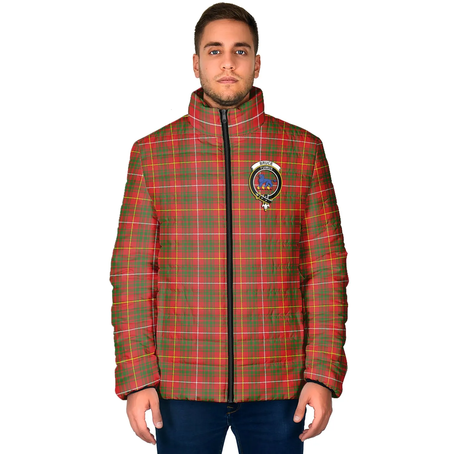 Bruce Modern Tartan Padded Jacket with Family Crest