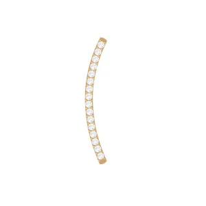 Certified Moissanite Curved Climber Earring in Gold