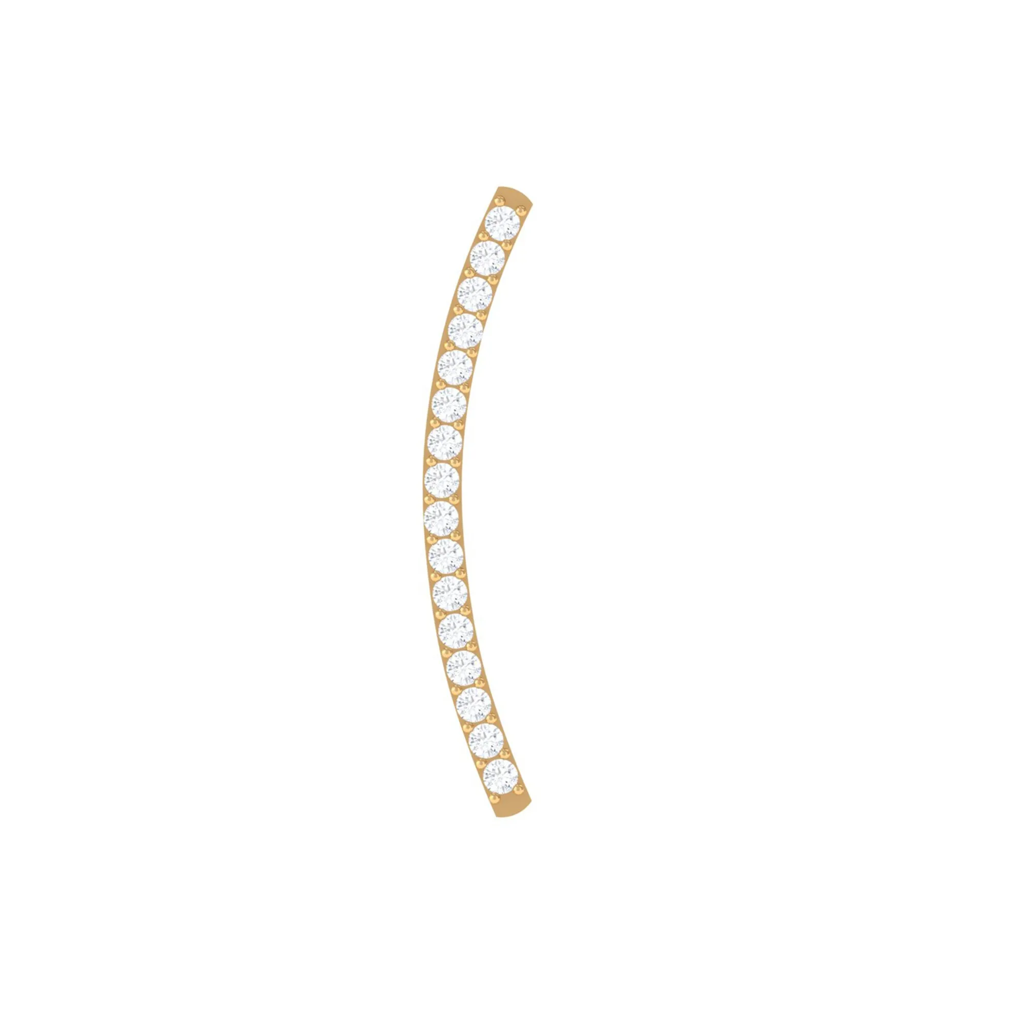 Certified Moissanite Curved Climber Earring in Gold