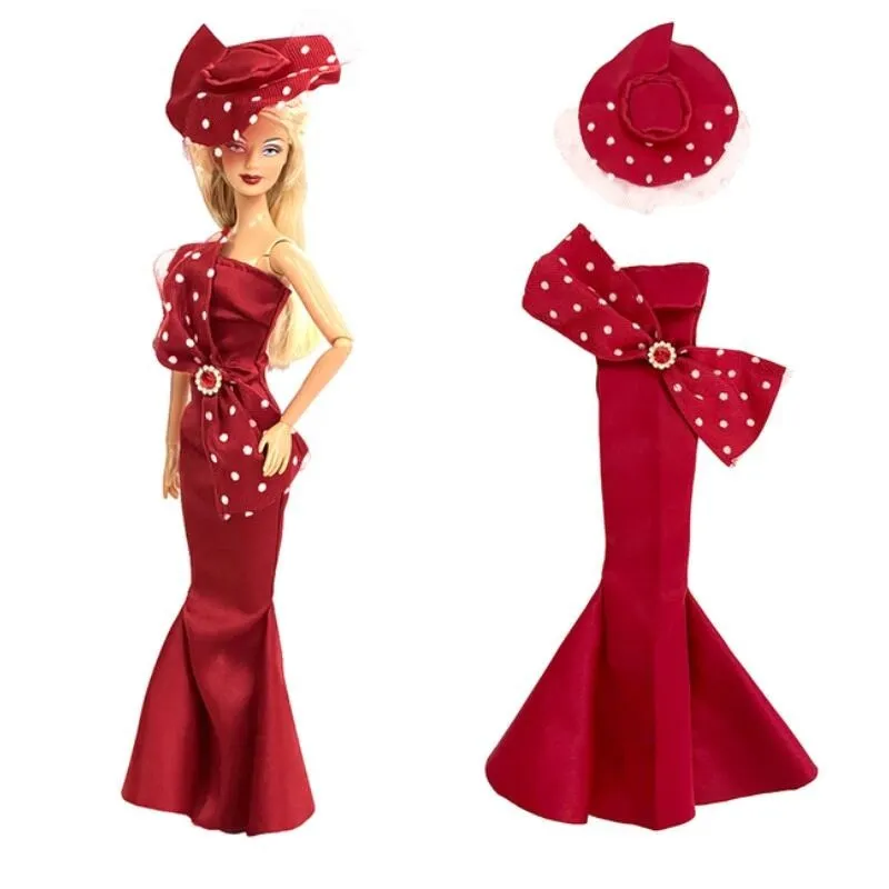 Chic 30cm Doll Dress with Hat  Ideal for Events