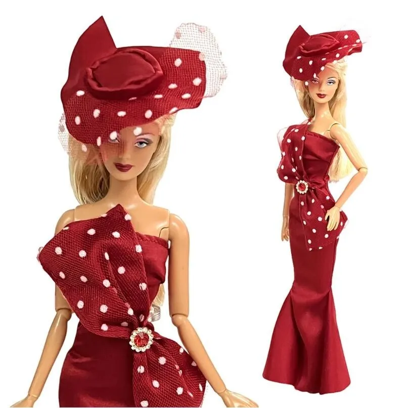 Chic 30cm Doll Dress with Hat  Ideal for Events