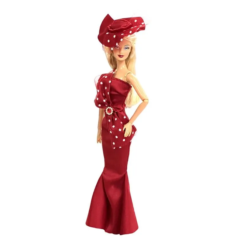 Chic 30cm Doll Dress with Hat  Ideal for Events