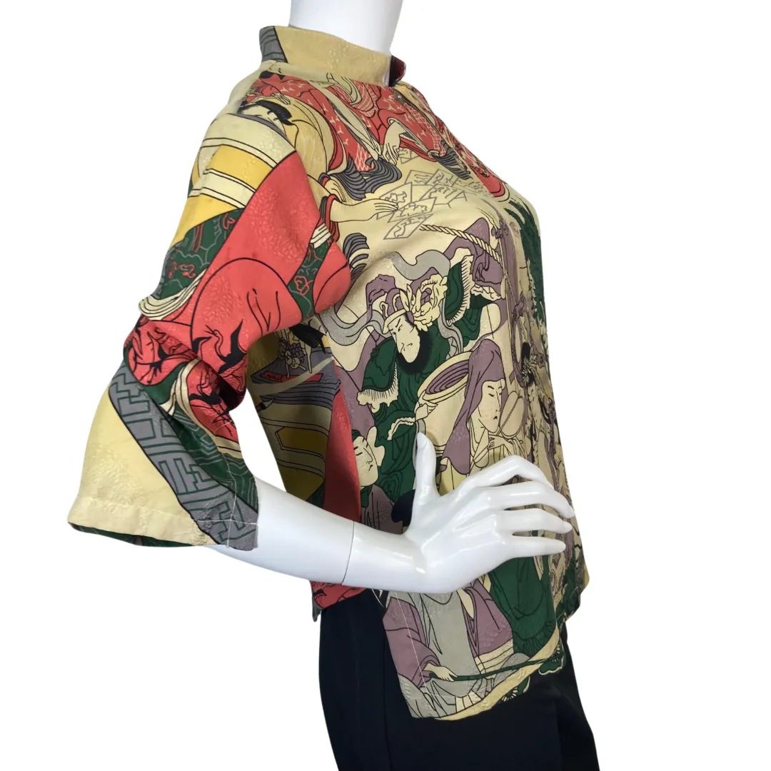 Citron Illustrated Beige Dragon Blouse