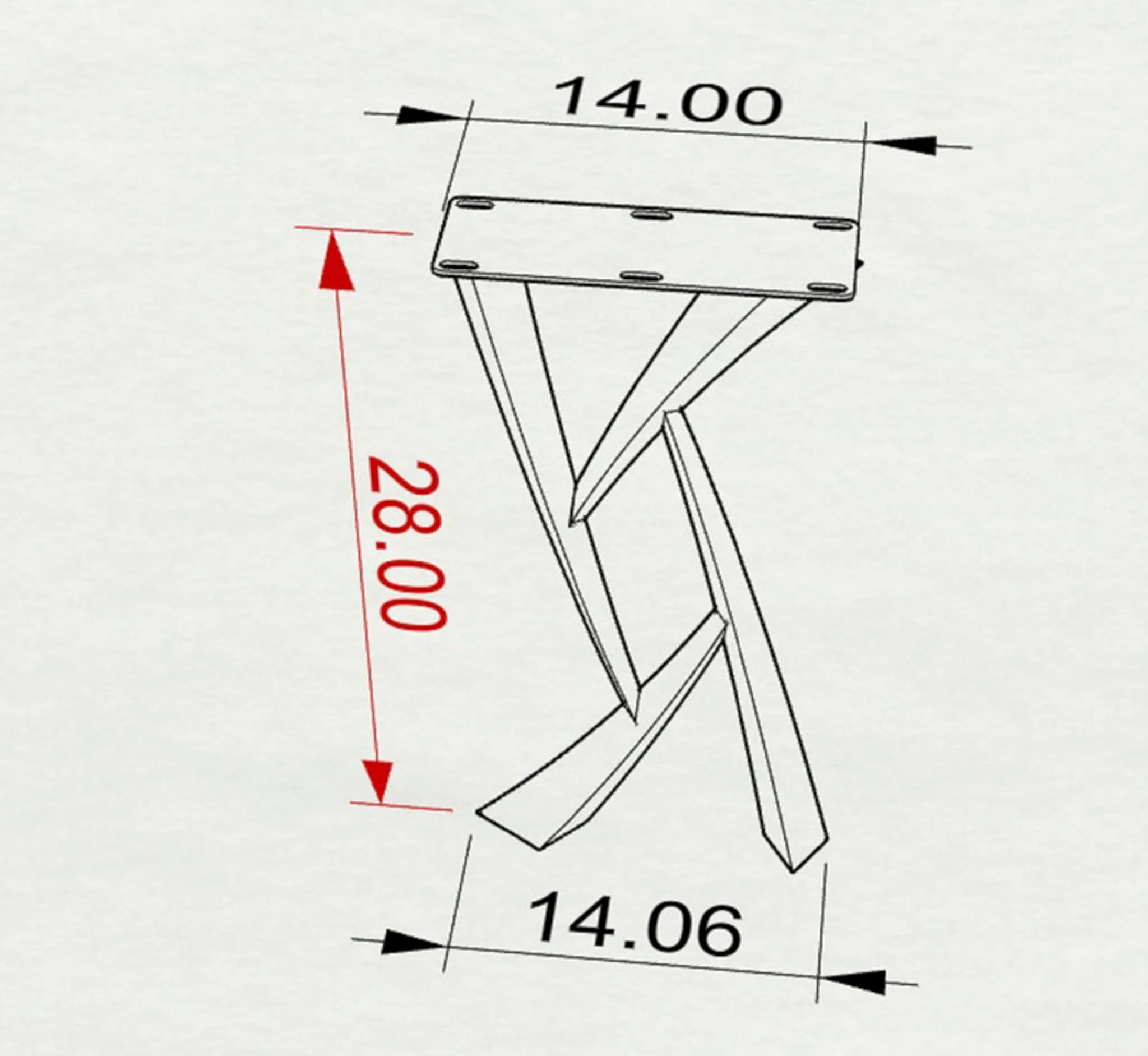 Console Table Legs 28H 14W Metal Handmade Furniture Legs 203 Draco