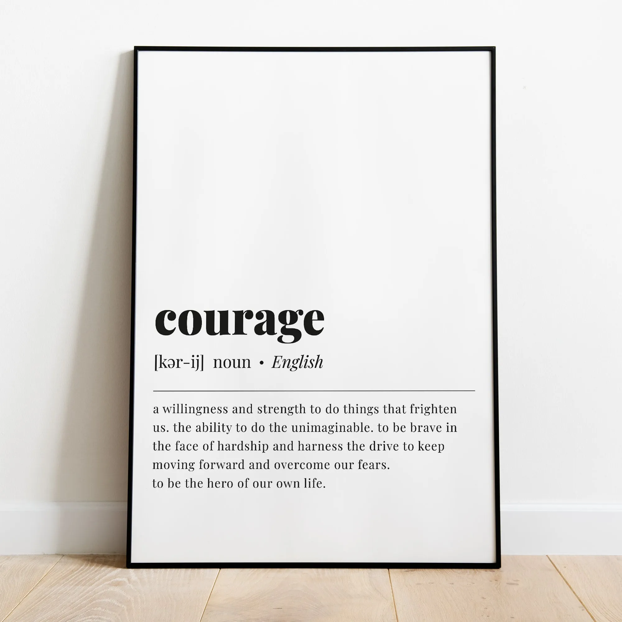 Courage Definition Print Instant Download