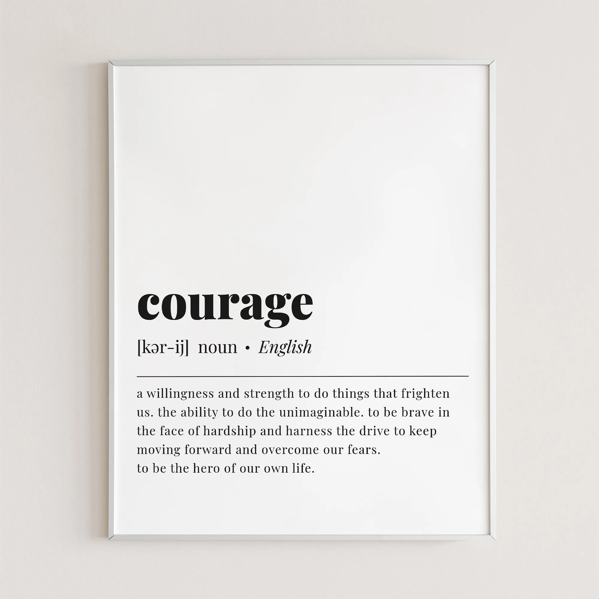 Courage Definition Print Instant Download