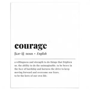 Courage Definition Print Instant Download