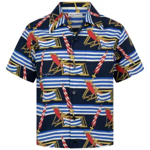 Dolce & Gabbana Boys Shirt - Striped Cotton Deck Chair Shirt