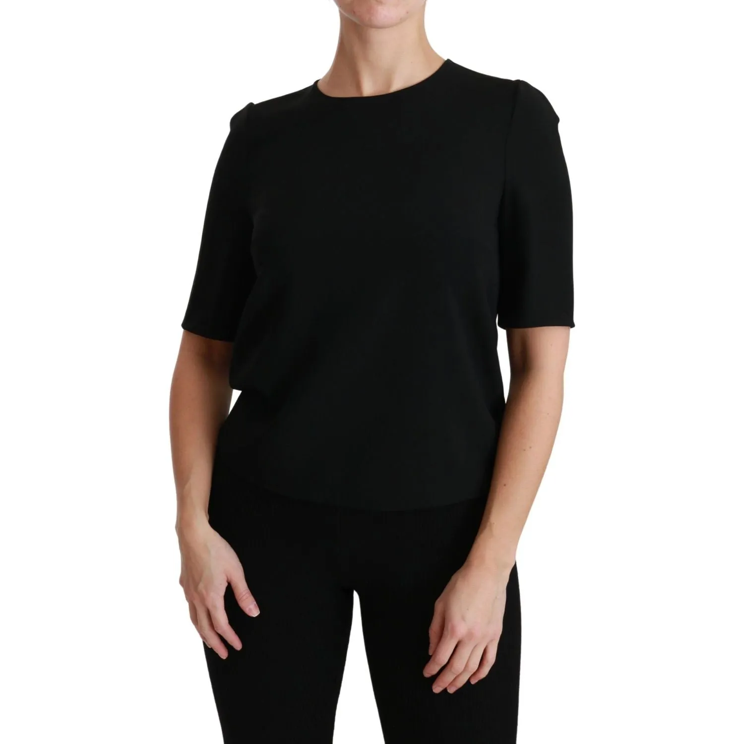 Dolce & Gabbana Elegant Black Stretch Blouse Top