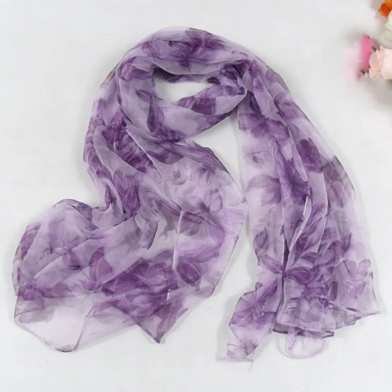 Elegant Printed Long and Silky Vibrant Scarves