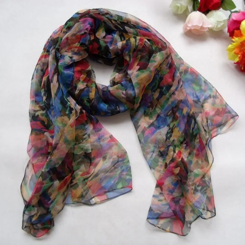 Elegant Printed Long and Silky Vibrant Scarves