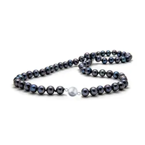 Elegant Women's AA Grade 8-9mm Black Pearl Necklace Length: 42cm, 46cm , 48cm , 50cm