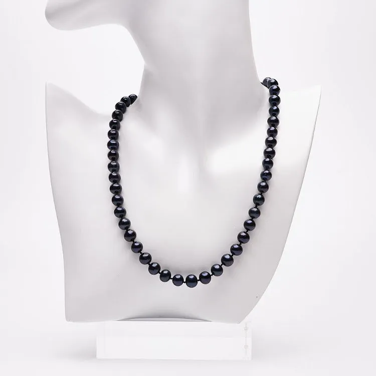 Elegant Women's AA Grade 8-9mm Black Pearl Necklace Length: 42cm, 46cm , 48cm , 50cm