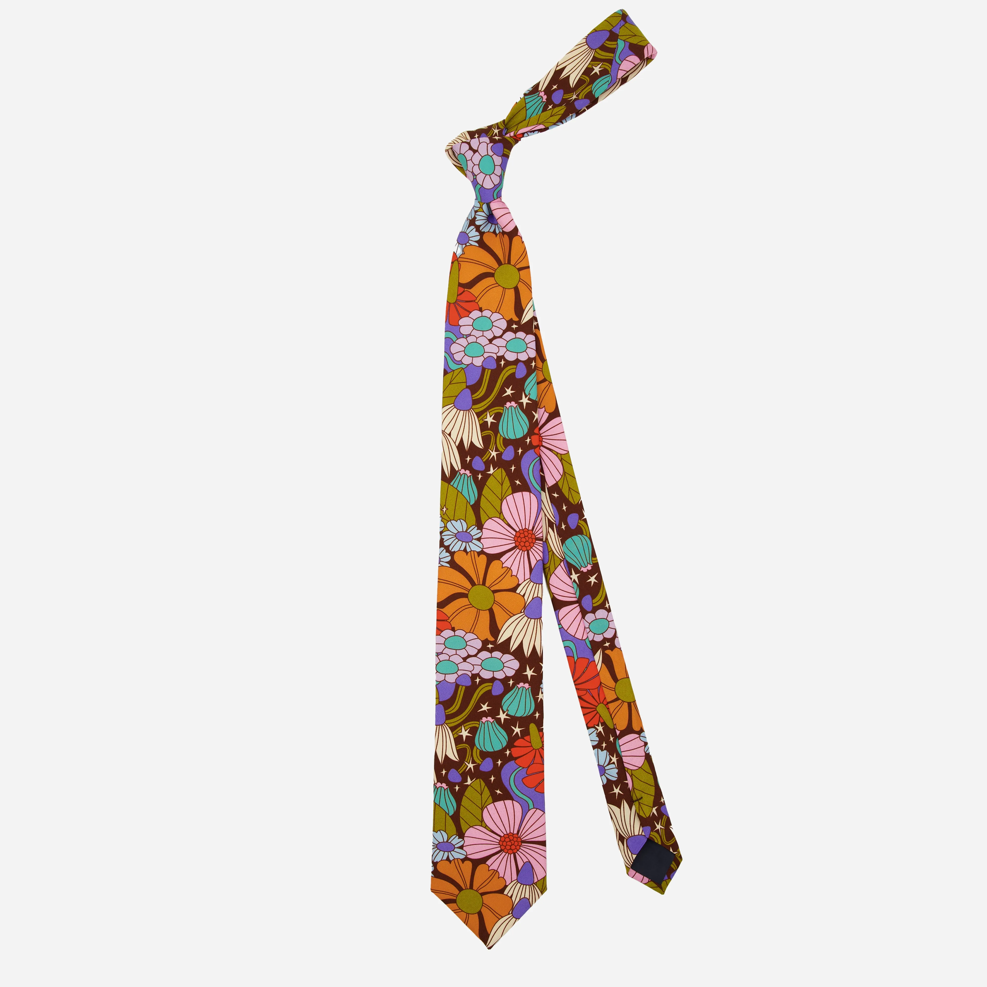 Elizabeth Olwen x Tie Bar Starry Floral Brown Tie