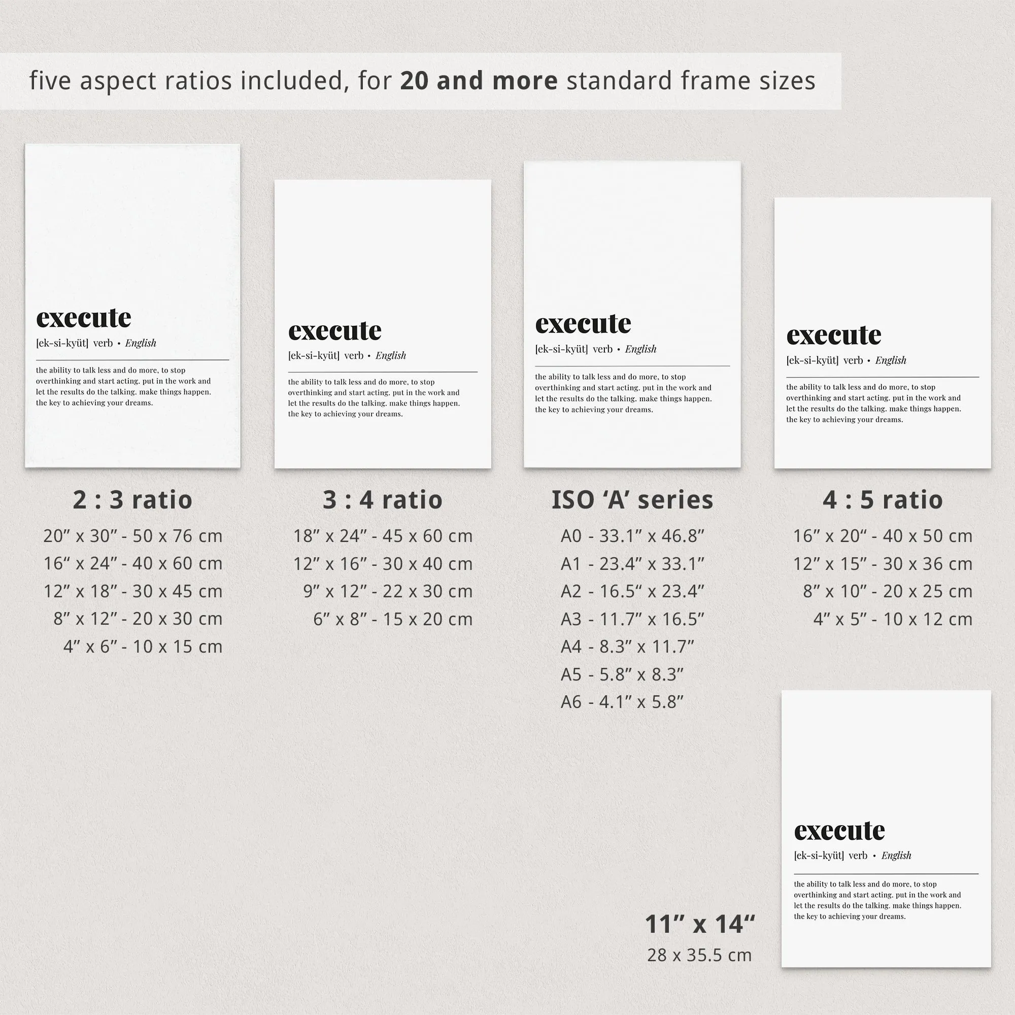 Execute Definition Print Instant Download