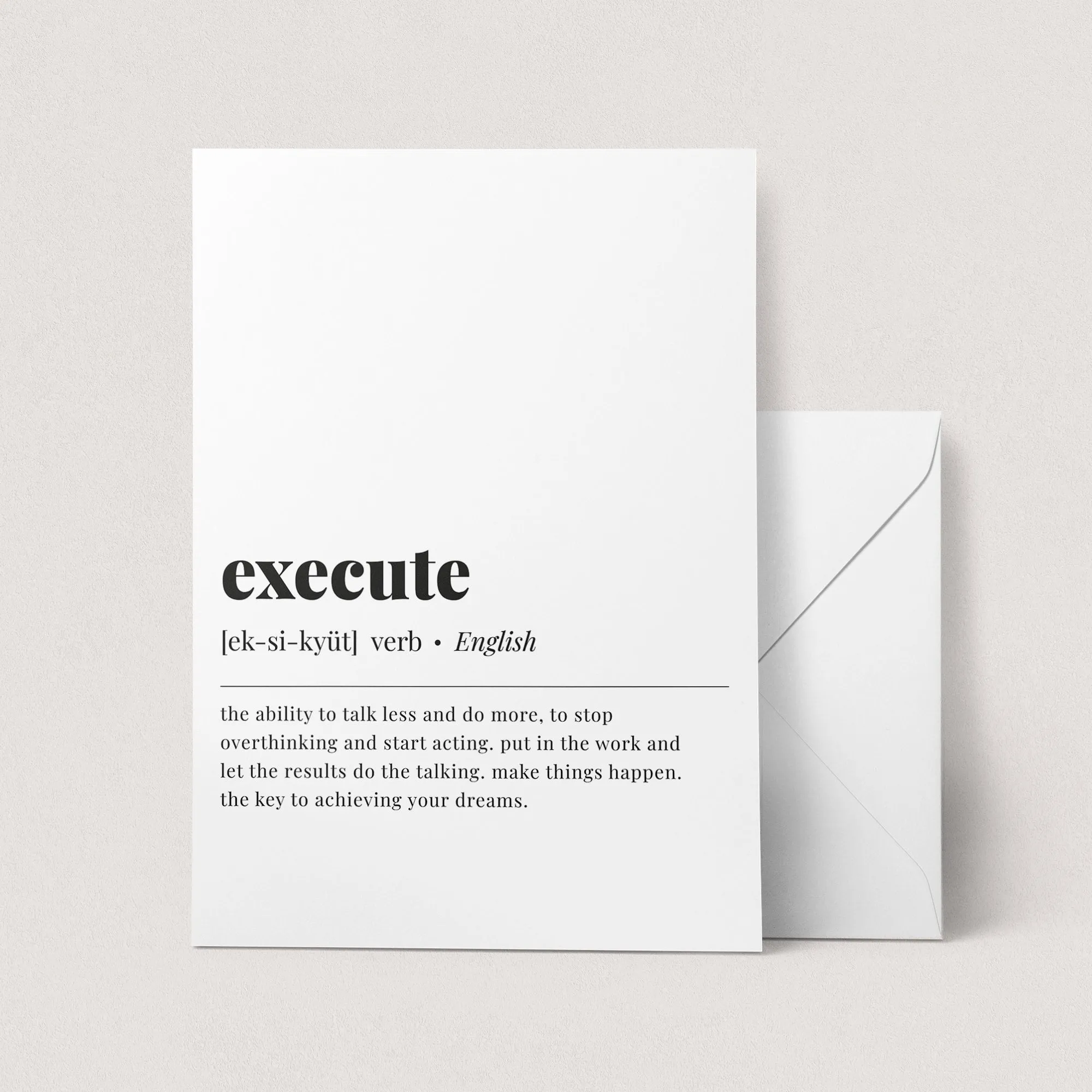 Execute Definition Print Instant Download