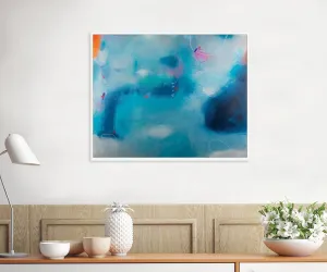 Extra large abstract print modern blue wall art, contemporary print blue minimalist painting print, acrylic abstract painting